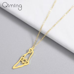 Israel Map Pendant Necklace