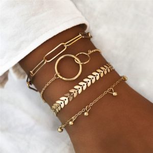 Bohemian Gold Color Metal Bracelet Set