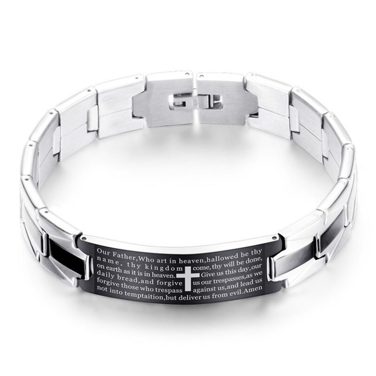 Men’s Bracelets Christian Cross Stainless Steel – bling