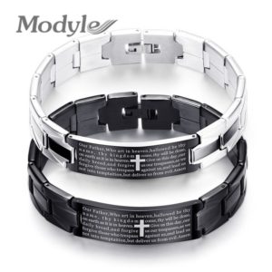 Men's Bracelets Christian Cross Stainless Steel