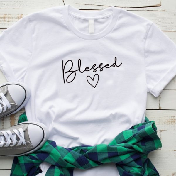 Blessed Letter Printed T Shirt Women - Image 2