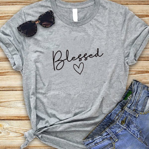 Blessed Letter Printed T Shirt Women - Image 3