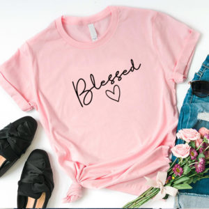 Blessed Letter Printed T Shirt Women
