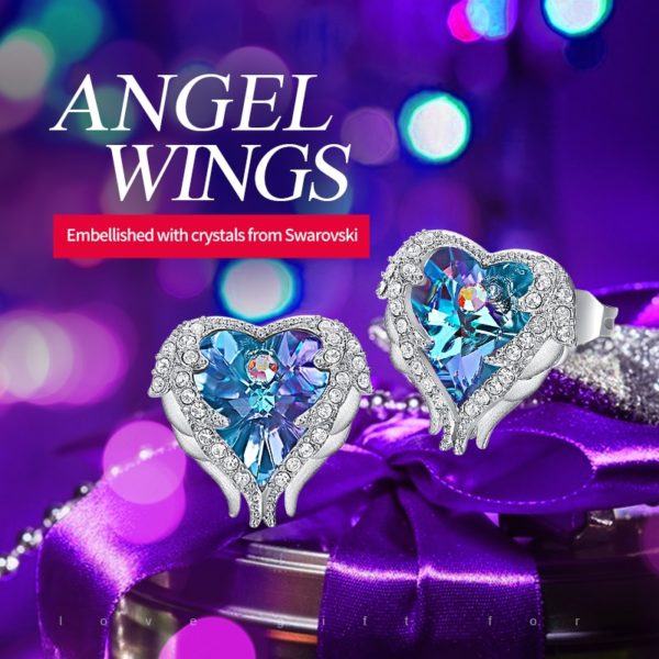 Stud Earrings Embellished with Crystals from Swarovski - Image 2