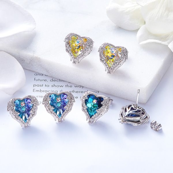 Stud Earrings Embellished with Crystals from Swarovski - Image 3