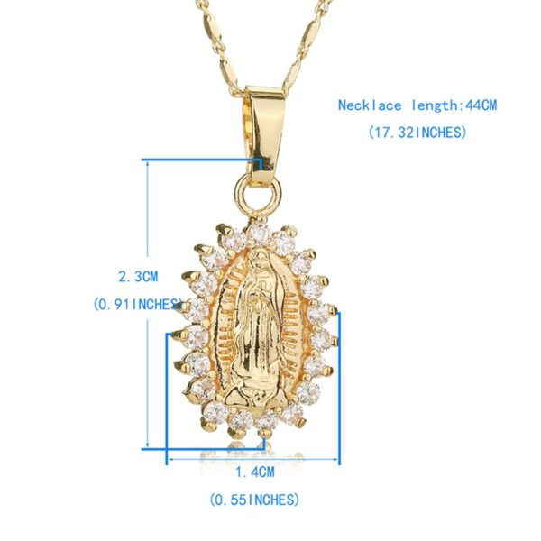 Virgin Mary Necklace Gold Color Bijoux - Image 2