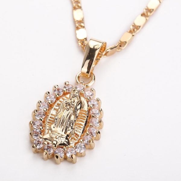 Virgin Mary Necklace Gold Color Bijoux - Image 3