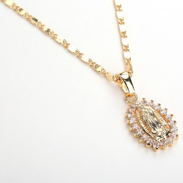 Virgin Mary Necklace Gold Color Bijoux - Image 4