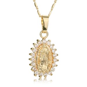 Virgin Mary Necklace Gold Color Bijoux