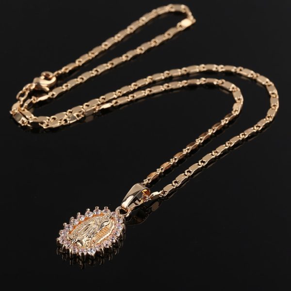 Virgin Mary Necklace Gold Color Bijoux - Image 5