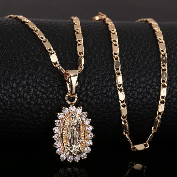 Virgin Mary Necklace Gold Color Bijoux - Image 6