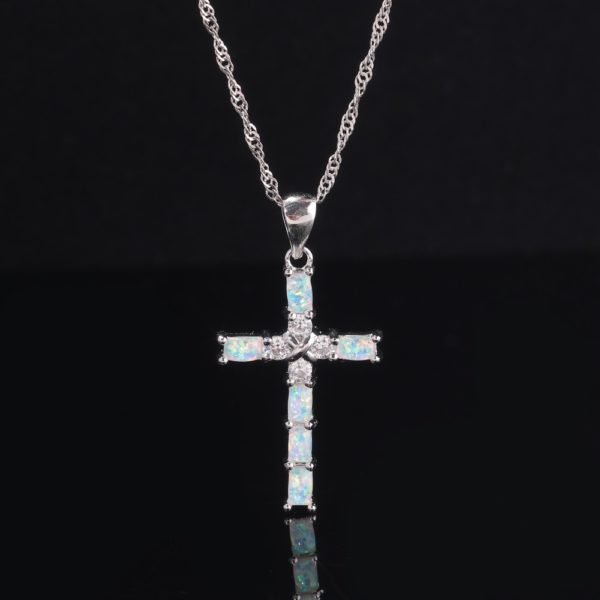 Opal Necklace Pendant Cross - Image 4