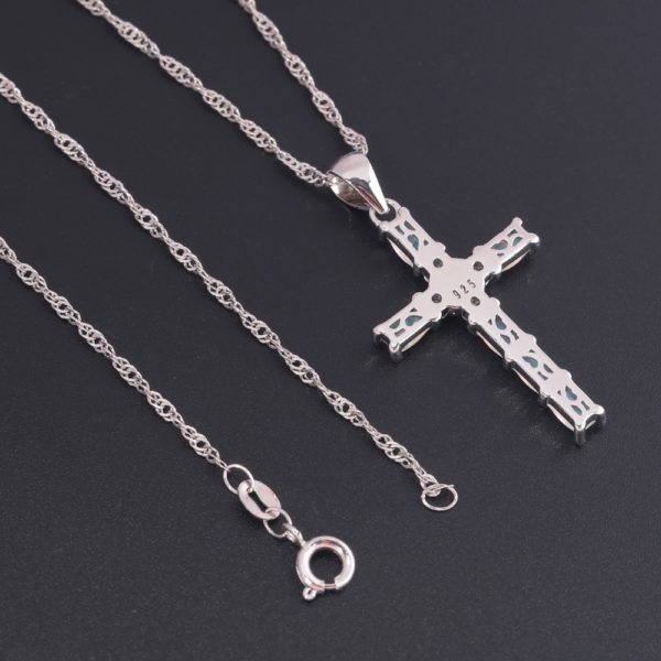 Opal Necklace Pendant Cross - Image 5