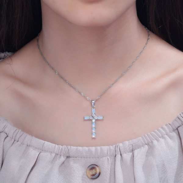 Opal Necklace Pendant Cross - Image 6