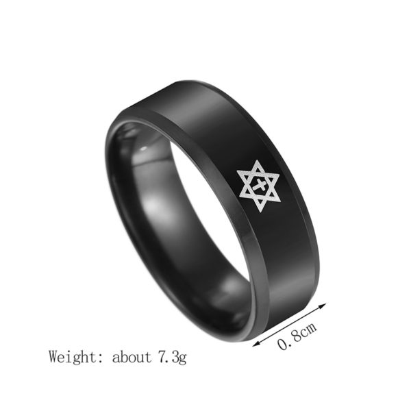 Black Titanium Steel Star of David Cross - Image 2