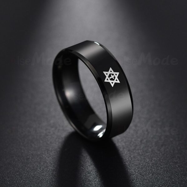 Black Titanium Steel Star of David Cross - Image 3