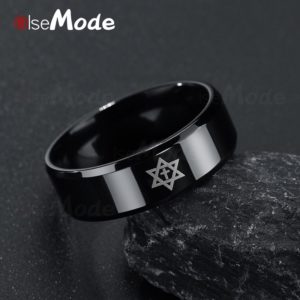 Black Titanium Steel Star of David Cross