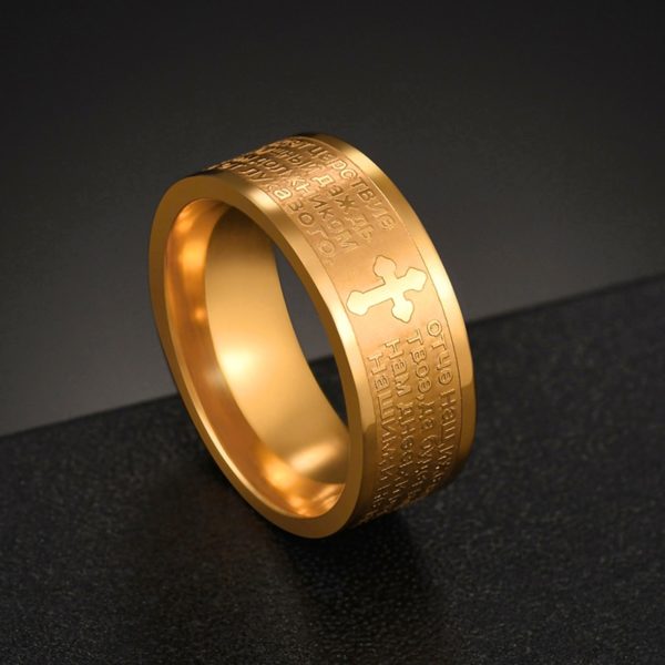 Titanium Steel Russian Orthodox Church Ring - Image 4
