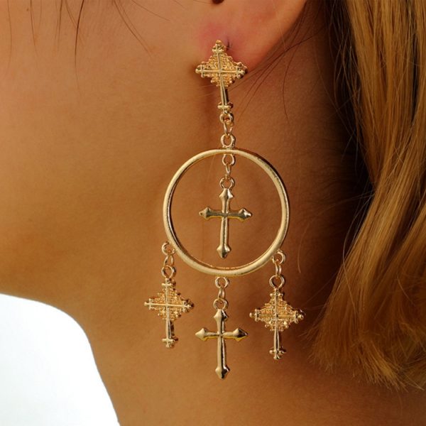 Earrings Cross Exaggeration - Image 3