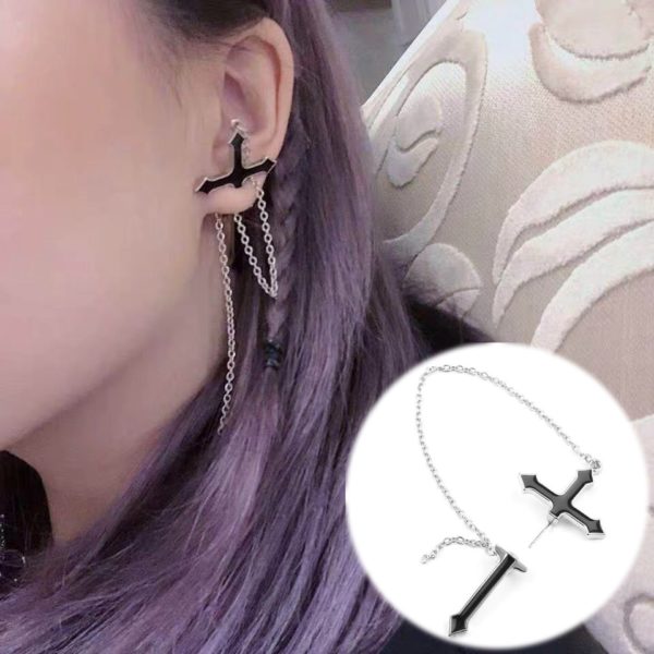 Earrings Cross Exaggeration - Image 4