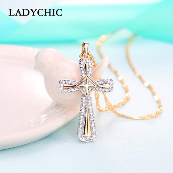 Elegance Cross Pendant Necklace - Image 2