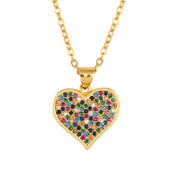 Rainbow Cross Pendant Necklace - Image 3