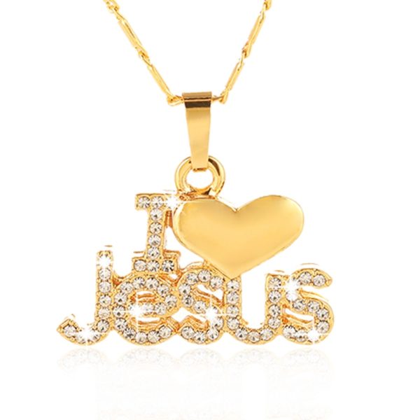 Fashion I Love Jesus pendant necklace for women - Image 2
