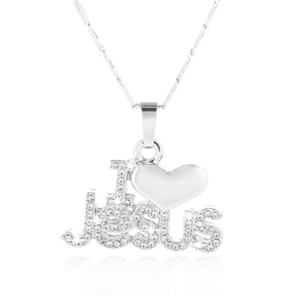 Fashion I Love Jesus pendant necklace for women - Image 3