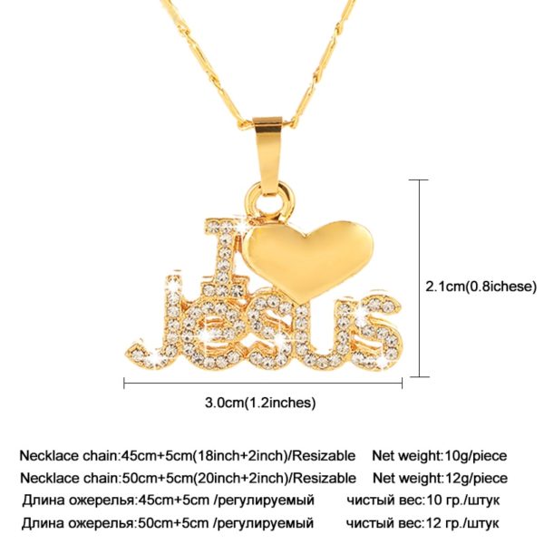 Fashion I Love Jesus pendant necklace for women - Image 6