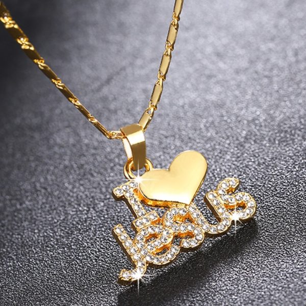 Fashion I Love Jesus pendant necklace for women