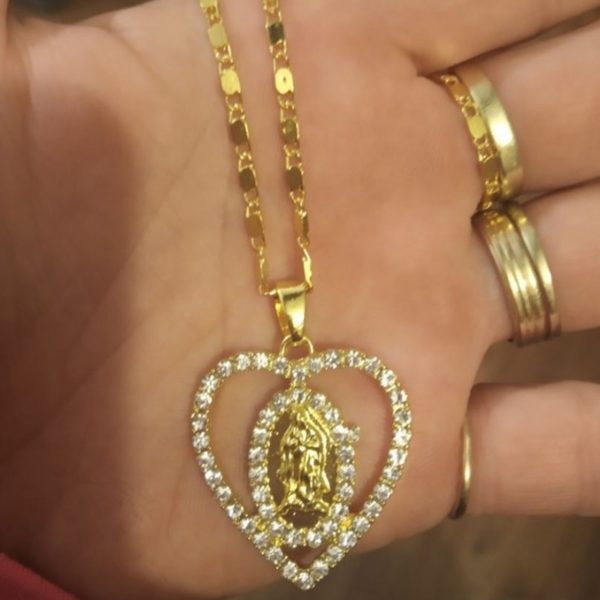 Gold Color Virgin Mary Necklace - Image 2