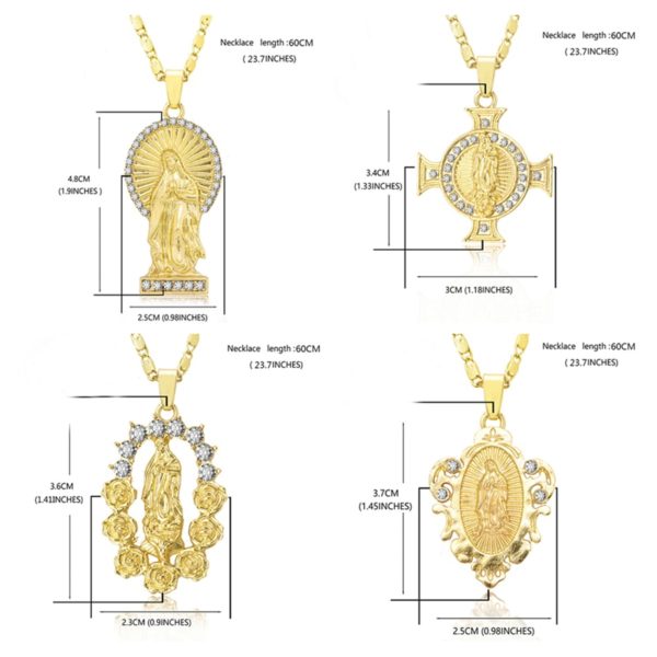 Gold Color Virgin Mary Necklace - Image 3