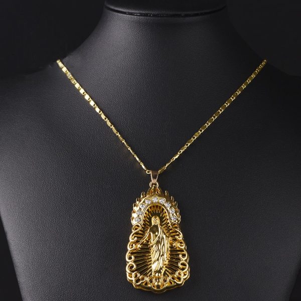 Gold Color Virgin Mary Necklace - Image 4