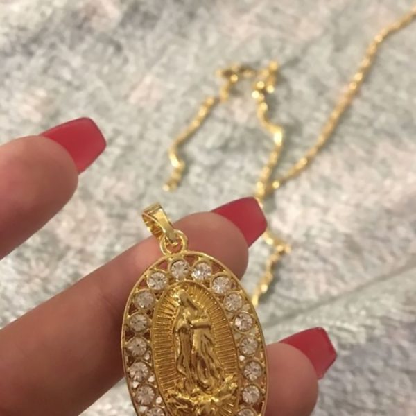 Gold Color Virgin Mary Necklace - Image 5