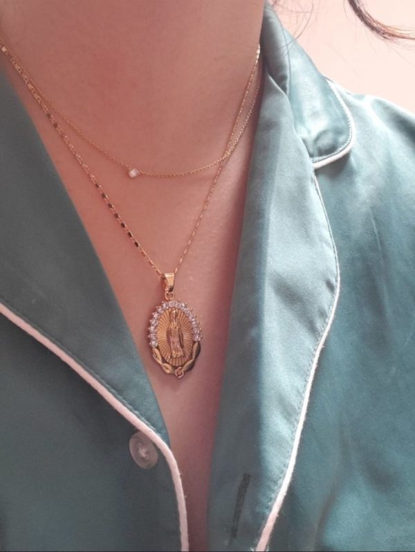 Gold Color Virgin Mary Necklace - Image 6