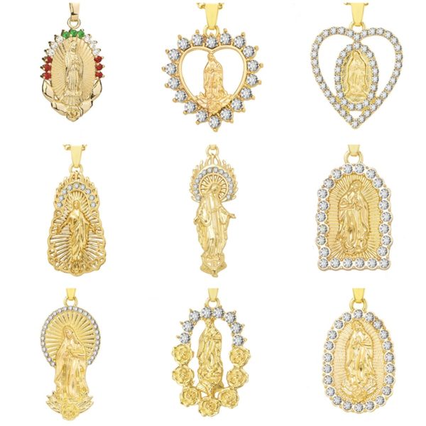 Gold Color Virgin Mary Necklace