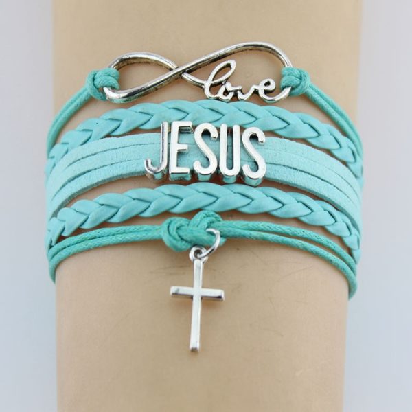 Hand-knitted JESUS Christian Bible Cross Bracelet - Image 5