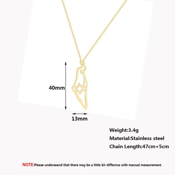 Israel Map Pendant Necklace - Image 6