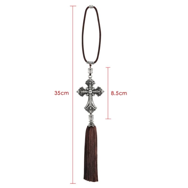 Metal And Crystal Diamond Jesus Cross for Car - Image 6