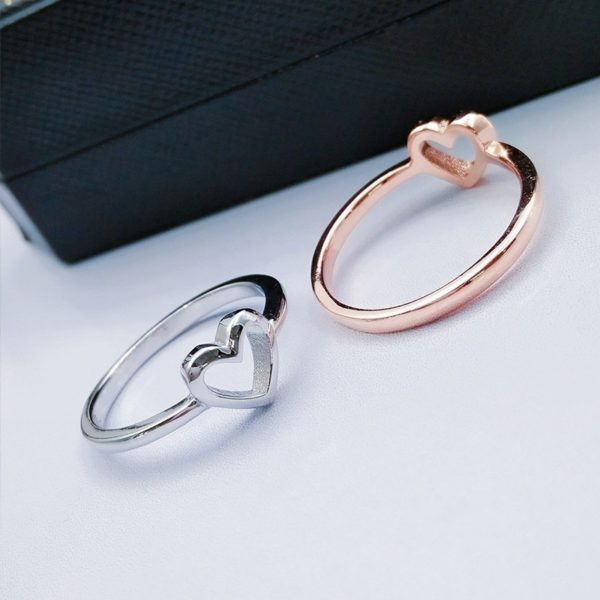 2020 New Fashion Rose Gold Color Heart Ring - Image 2