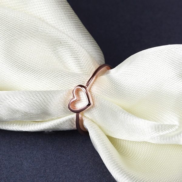 2020 New Fashion Rose Gold Color Heart Ring - Image 5