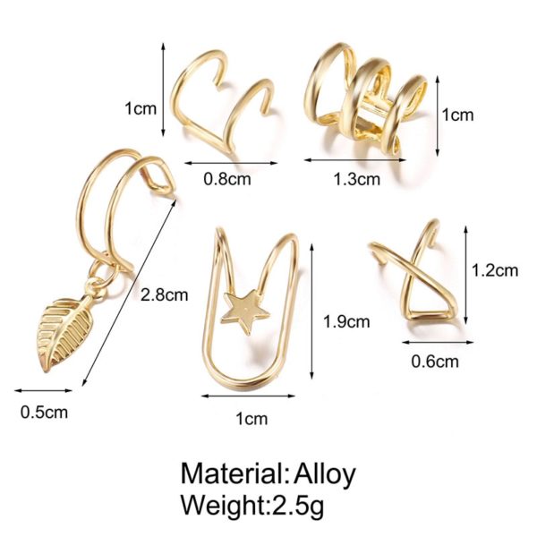 2020 Fashion Gold Color Ear Cuffs - Image 4