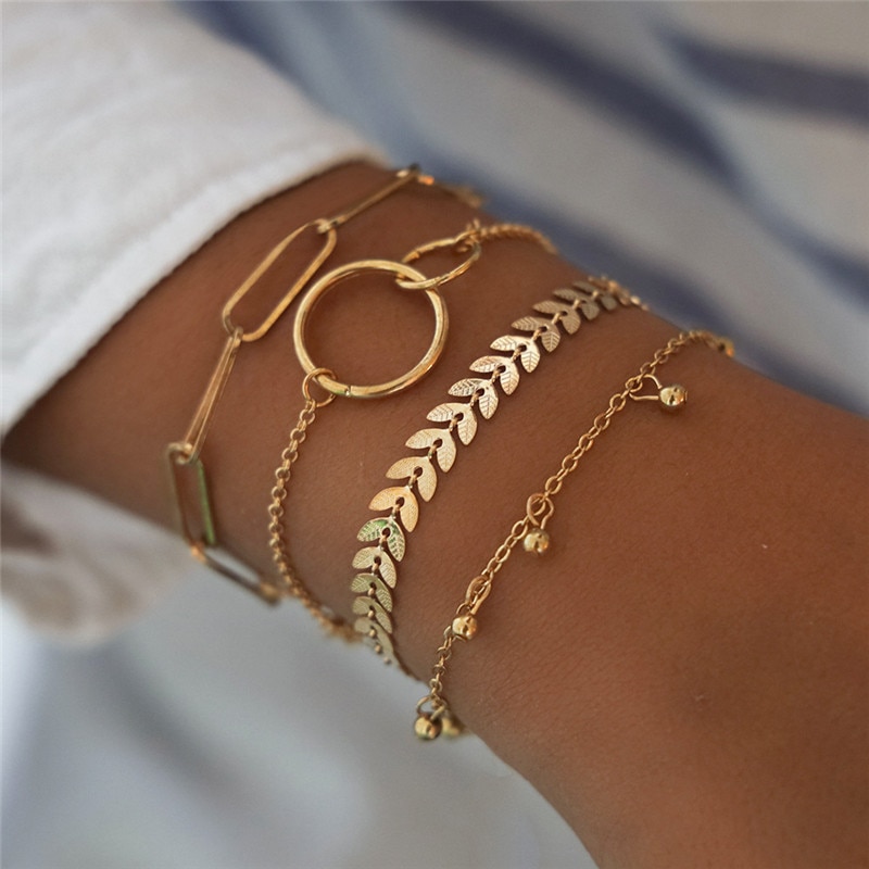 Bohemian Gold Color Metal Bracelet Set - Image 2