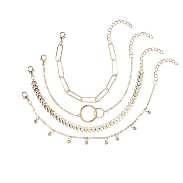 Bohemian Gold Color Metal Bracelet Set - Image 3