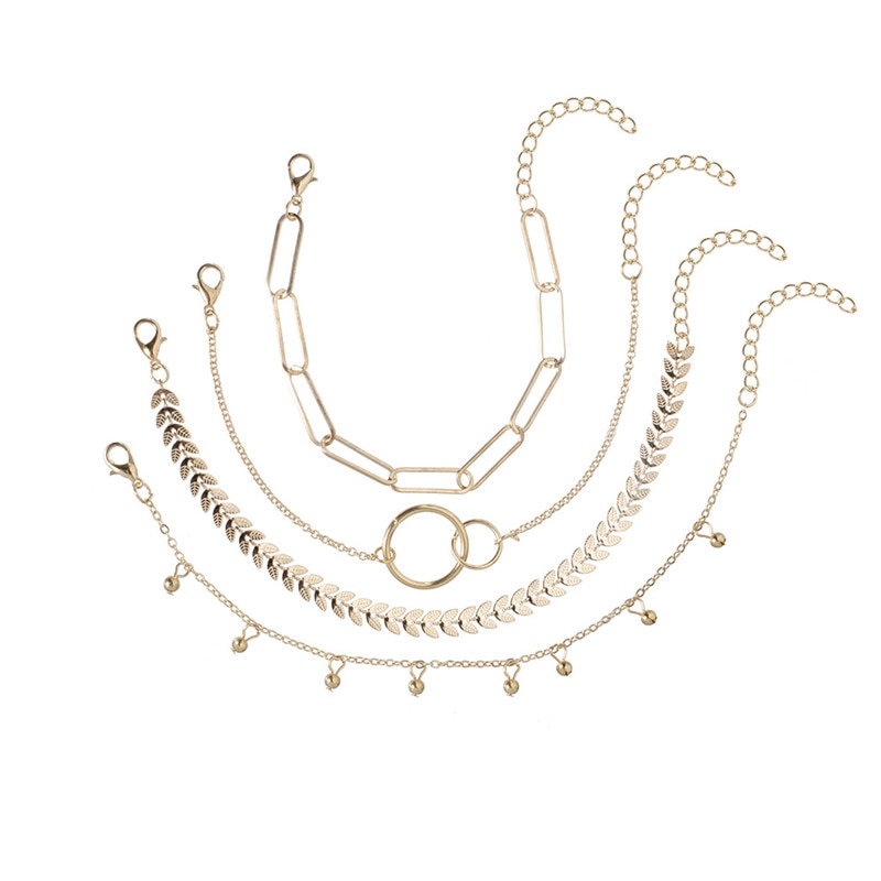 Bohemian Gold Color Metal Bracelet Set - Image 3