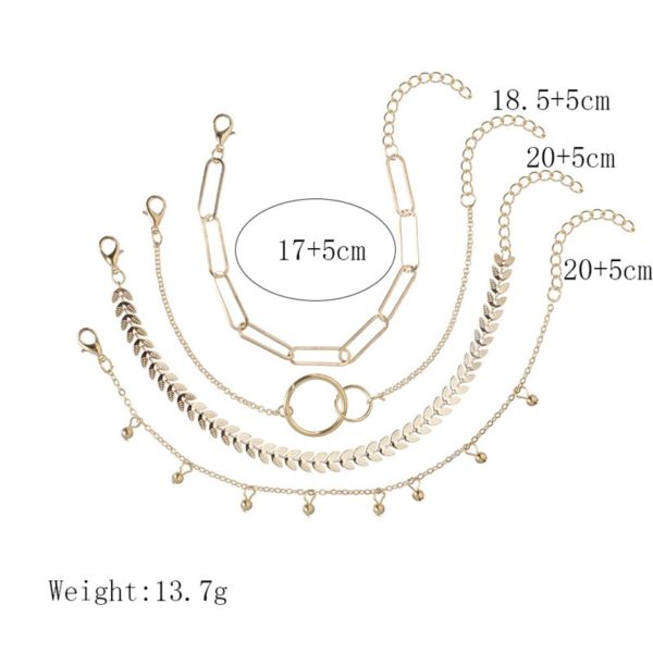 Bohemian Gold Color Metal Bracelet Set - Image 4