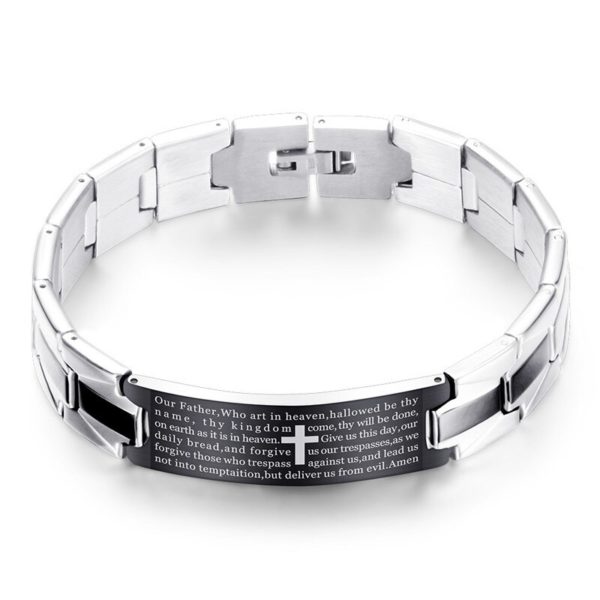 Men's Bracelets Christian Cross Stainless Steel - Image 2