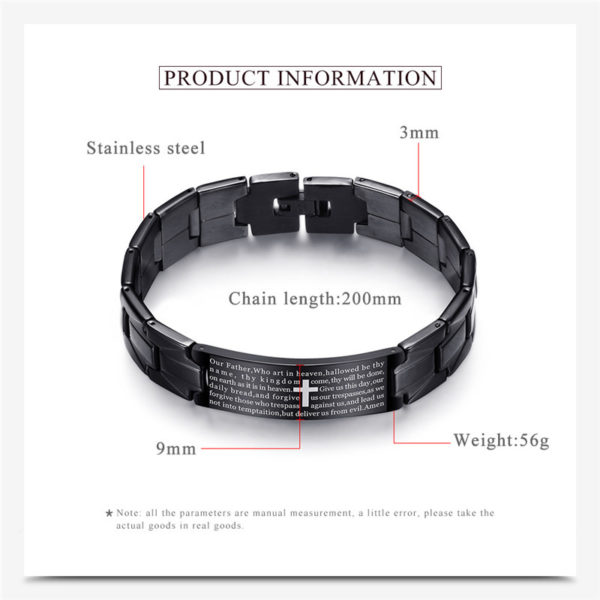 Men's Bracelets Christian Cross Stainless Steel - Image 4