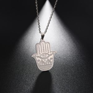 Hamsa Hand Evil Eye Pendant Necklace
