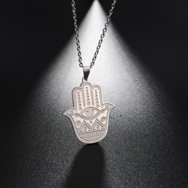 Hamsa Hand Evil Eye Pendant Necklace